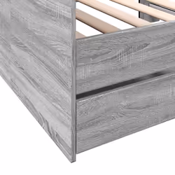 vidaXL Daybed with Drawers Sofa Bed Guest Bed Black 100x200 cm Engineered Wood - grey sonoma, 90 x 190 cm - Additional view 6