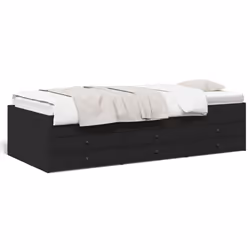 VidaXL 3280882, Sofa bed, Black, Wood, 1930 mm, 930 mm, 455 mm