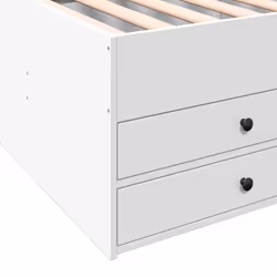 vidaXL Daybed with Drawers Sofa Bed Guest Bed Black 100x200 cm Engineered Wood - white, 75 x 190 cm - Additional view 7