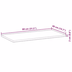 vidaXL Floating Shelves Wall Storage Shelf 4pcs Untreated Solid Wood Acacia - natural, 80 x 40 x 2 cm/ 1 pcs