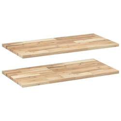 vidaXL Floating Shelves Wall Storage Shelf 4pcs Untreated Solid Wood Acacia - natural, 80 x 40 x 2 cm/ 2 pcs