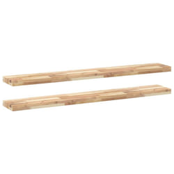 vidaXL Floating Shelves Wall Storage Shelf 4pcs Untreated Solid Wood Acacia - natural, 120 x 20 x 4 cm/ 2 pcs
