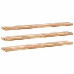 vidaXL Floating Shelves Wall Storage Shelf 4pcs Untreated Solid Wood Acacia - natural, 120 x 20 x 4 cm/ 3 pcs