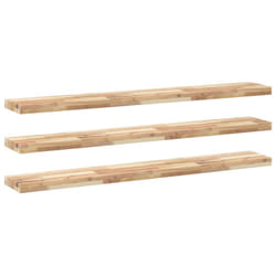 vidaXL Floating Shelves Wall Storage Shelf 4pcs Untreated Solid Wood Acacia - natural, 120 x 20 x 4 cm/ 3 pcs