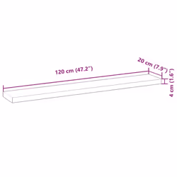vidaXL Floating Shelves Wall Storage Shelf 4pcs Untreated Solid Wood Acacia - natural, 120 x 20 x 4 cm/ 3 pcs
