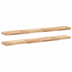 vidaXL Floating Shelves Wall Storage Shelf 4pcs Untreated Solid Wood Acacia - natural, 140 x 20 x 4 cm/ 2 pcs