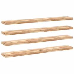 vidaXL Floating Shelves Wall Storage Shelf 4pcs Untreated Solid Wood Acacia - natural, 140 x 20 x 4 cm/ 4 pcs