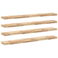 vidaXL Floating Shelves Wall Storage Shelf 4pcs Untreated Solid Wood Acacia - natural, 140 x 20 x 4 cm/ 4 pcs