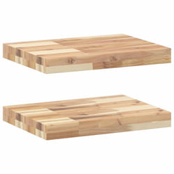 vidaXL Floating Shelves Wall Storage Shelf 4pcs Untreated Solid Wood Acacia - natural, 40 x 30 x 4 cm/ 2 pcs