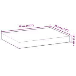 vidaXL Floating Shelves Wall Storage Shelf 4pcs Untreated Solid Wood Acacia - natural, 40 x 30 x 4 cm/ 2 pcs