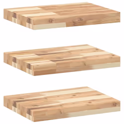 vidaXL Floating Shelves Wall Storage Shelf 4pcs Untreated Solid Wood Acacia - natural, 40 x 30 x 4 cm/ 3 pcs