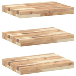 vidaXL Floating Shelves Wall Storage Shelf 4pcs Untreated Solid Wood Acacia - natural, 40 x 30 x 4 cm/ 3 pcs