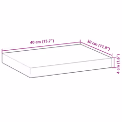 vidaXL Floating Shelves Wall Storage Shelf 4pcs Untreated Solid Wood Acacia - natural, 40 x 30 x 4 cm/ 3 pcs