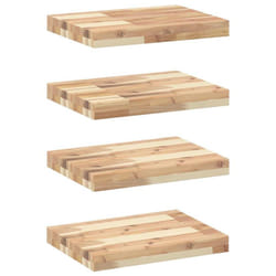 vidaXL Floating Shelves Wall Storage Shelf 4pcs Untreated Solid Wood Acacia - natural, 40 x 30 x 4 cm/ 4 pcs
