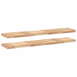 vidaXL Floating Shelves Wall Storage Shelf 4pcs Untreated Solid Wood Acacia - natural, 120 x 30 x 4 cm/ 2 pcs
