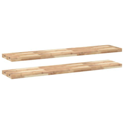 vidaXL Floating Shelves Wall Storage Shelf 4pcs Untreated Solid Wood Acacia - natural, 120 x 30 x 4 cm/ 2 pcs