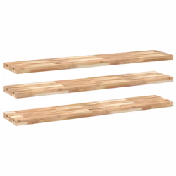 vidaXL Floating Shelves Wall Storage Shelf 4pcs Untreated Solid Wood Acacia - natural, 120 x 30 x 4 cm/ 3 pcs