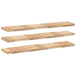 vidaXL Floating Shelves Wall Storage Shelf 4pcs Untreated Solid Wood Acacia - natural, 120 x 30 x 4 cm/ 3 pcs