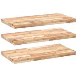 vidaXL Floating Shelves Wall Storage Shelf 4pcs Untreated Solid Wood Acacia - natural, 80 x 40 x 4 cm/ 3 pcs