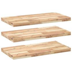 vidaXL Floating Shelves Wall Storage Shelf 4pcs Untreated Solid Wood Acacia - natural, 80 x 40 x 4 cm/ 3 pcs