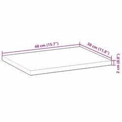 vidaXL Floating Shelves Wall Storage Shelf 4pcs Untreated Solid Wood Acacia - dark brown, 40 x 30 x 2 cm/ 1 pcs