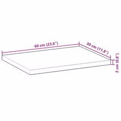 vidaXL Floating Shelves Wall Storage Shelf 4pcs Untreated Solid Wood Acacia - dark brown, 60 x 30 x 2 cm/ 1 pcs