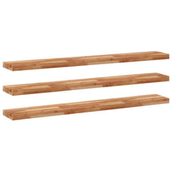 vidaXL Floating Shelves Wall Storage Shelf 4pcs Untreated Solid Wood Acacia - dark brown, 140 x 20 x 4 cm/ 3 pcs