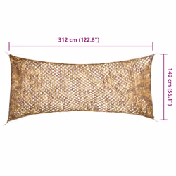 vidaXL Camouflage Netting with Storage Hunting Cover Shooting Hunting Shelter - sand, 312 x 140 cm