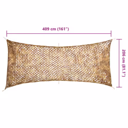 vidaXL Camouflage Netting with Storage Hunting Cover Shooting Hunting Shelter - sand, 409 x 206 cm