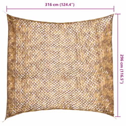 vidaXL Camouflage Netting with Storage Hunting Cover Shooting Hunting Shelter - sand, 316 x 296 cm