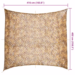 vidaXL Camouflage Netting with Storage Hunting Cover Shooting Hunting Shelter - sand, 416 x 402 cm