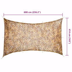 vidaXL Camouflage Netting with Storage Hunting Cover Shooting Hunting Shelter - sand, 600 x 414 cm