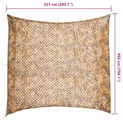 vidaXL Camouflage Netting with Storage Hunting Cover Shooting Hunting Shelter - sand, 521 x 493 cm