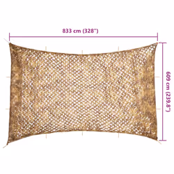 vidaXL Camouflage Netting with Storage Hunting Cover Shooting Hunting Shelter - sand, 833 x 609 cm