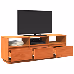 vidaXL TV Cabinet TV Stand TV Unit Media Cabinet Wax Brown Solid Wood Pine - Additional view 4