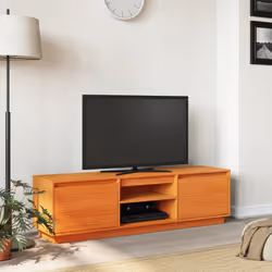 vidaXL TV Cabinet TV Stand TV Unit Media Cabinet Wax Brown Solid Wood Pine