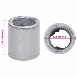 vidaXL Exhaust Duct Air Duct Pipe Flexible Exhaust Hose Venting Duct Hose PVC - 12.5 cm - Additional view 8