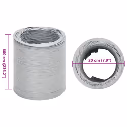 vidaXL Exhaust Duct Air Duct Pipe Flexible Exhaust Hose Venting Duct Hose PVC - 20 cm