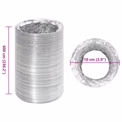 vidaXL Ventilation Duct Air Duct Flexible Exhaust Hose Venting Duct Aluminium - 10 cm
