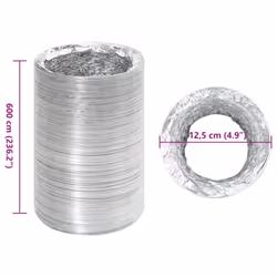 vidaXL Ventilation Duct Air Duct Flexible Exhaust Hose Venting Duct Aluminium - 12.5 cm
