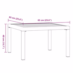 vidaXL Garden Coffee Table Patio Dining Table Outdoor Table Black Aluminium - Additional view 4