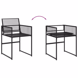 VidaXL 4008578 outdoor chair Terrace Polyrattan, Steel Black - Additional view 8