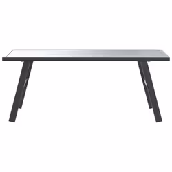 vidaXL Garden Coffee Table Outdoor Dining Table Black Powder-coated Steel - Additional view 2