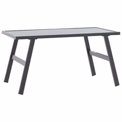 vidaXL Garden Coffee Table Outdoor Dining Table Black Powder-coated Steel - Additional view 4