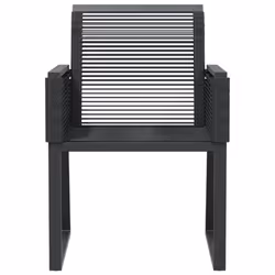vidaXL Garden Chairs Outdoor Chair Patio Dining Chair 2 pcs Black Poly Rattan - Additional view 4