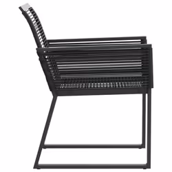 vidaXL Garden Chairs Outdoor Chair Patio Dining Chair 2 pcs Black Poly Rattan - Additional view 5