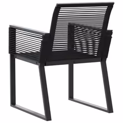 vidaXL Garden Chairs Outdoor Chair Patio Dining Chair 2 pcs Black Poly Rattan - Additional view 6