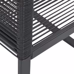 vidaXL Garden Chairs Outdoor Chair Patio Dining Chair 2 pcs Black Poly Rattan - Additional view 7