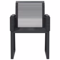 vidaXL Garden Chairs Outdoor Chair Patio Dining Chair 4 pcs Black Poly Rattan - Additional view 4