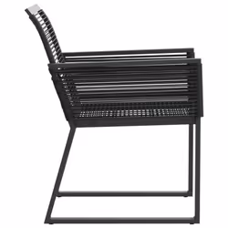 vidaXL Garden Chairs Outdoor Chair Patio Dining Chair 4 pcs Black Poly Rattan - Additional view 5